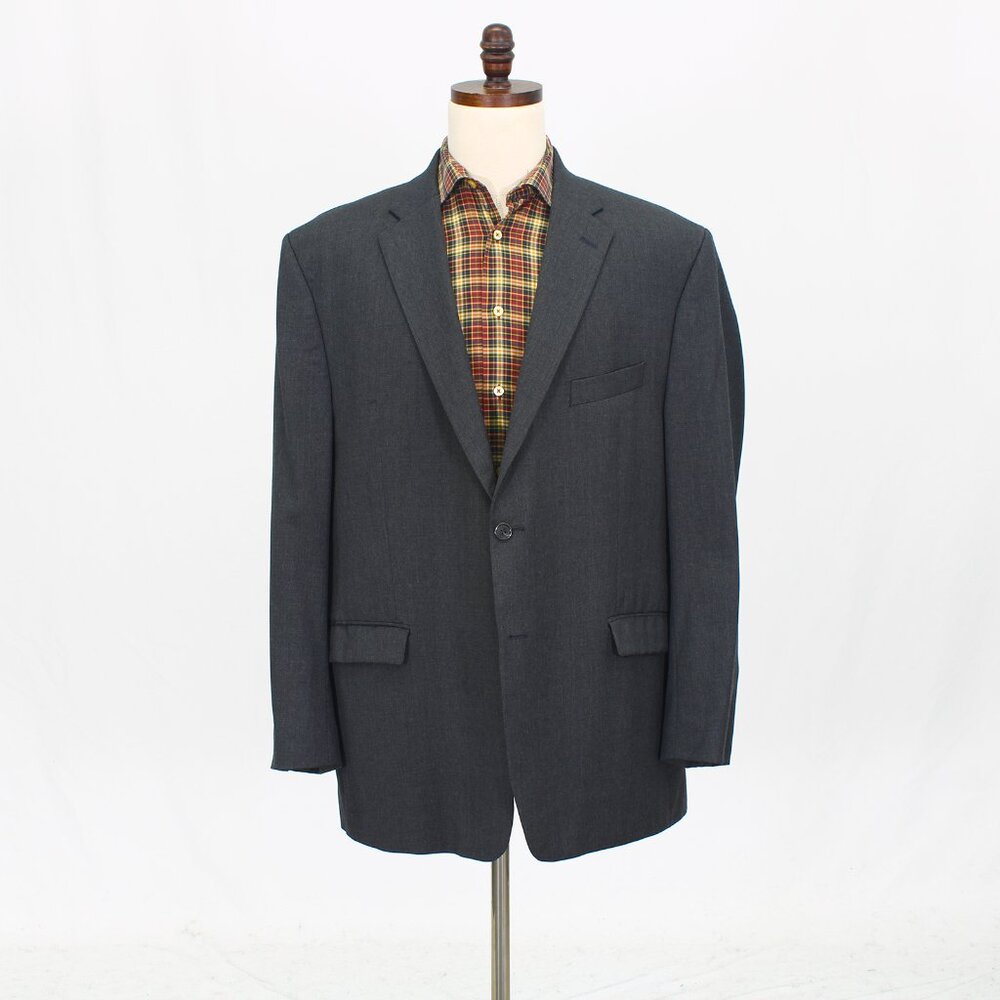 Ralph Lauren 50R Gray Blazer Sport Coat Jacket 2-Button Solid Y503